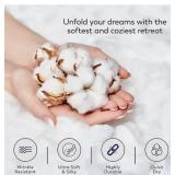 NEW Color Sense 1200 Thread Count Cotton Blend 6 Piece Sheet Set - Queen White