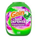 NEW Gain Flings! Odor Defense Fresh Boost Laundry Detergent Pacs, Vibrant Bloom, 108 ct.