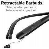 NEW LG TONE Wireless Stereo Headset with Retractable Earbuds NP3C, Black