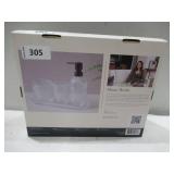 NEW Details by Becki Owens 4-Piece Glass Bath Accessory Set - NEW Ridge