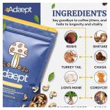 Adaept Original Mushroom Coffee Organic Peruvian Cacao, Dandelion Root and Arabica Coffee, Lions Mane Mushroom Powder, Cordyceps, Reishi, Chaga, Shiitake, and Turkey Tail | 30 Servings