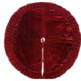 Vickerman 84" Plush Wine Velvet Christmas Tree Skirt - Tie Closure - Festive Red Colored