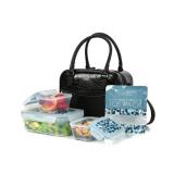 NEW Veronica Jamison Hampton Faux Leather Lunch Tote by Arctic Zone, Lunch Bag with Food Storage & Ice Pack - Black Croc