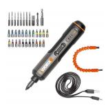 NEW Worx 4V 3-Speed Cordless Screwdriver with 36 Piece Accessory Kit and Case
