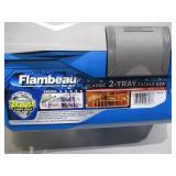 NEW Flambeau Outdoors 6382TB 2-Tray Tackle Box - Classic Fishing Lure Storage Organizer, Medium Portable Tackle Box, 15 Tray Compartments, Blue/Gray