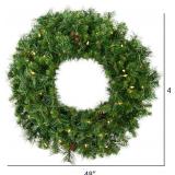 Vickerman A801048LED 48" Cheyenne Pine Wreath LED 200 Warm White Lights