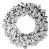 Vickerman A128247 48" Flocked Snow Ridge Artificial Christmas Wreath, Unlit