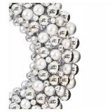 Vickerman 36 Inch Shiny and Matte Ball Wreath - Silver