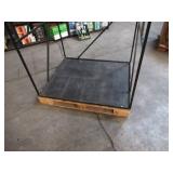 Welded Black Metal Frame Built to Fit Onto Pallets with Angled Roof - Perfect for Projects