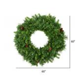 Vickerman A801060 60" Cheyenne Pine Artificial Christmas Wreath, Unlit