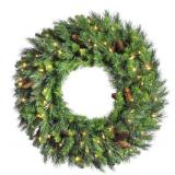Vickerman A801048 48" Cheyenne Pine Artificial Christmas Wreath, Clear Dura-lit Incandescent Lights
