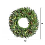 Vickerman A801048 48" Cheyenne Pine Artificial Christmas Wreath, Clear Dura-lit Incandescent Lights