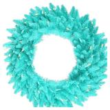 Vickerman K16106LED 60" Aqua Artificial Christmas Wreath, Aqua Dura-Lit LED Lights