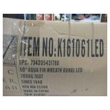 Vickerman K16106LED 60" Aqua Artificial Christmas Wreath, Aqua Dura-Lit LED Lights