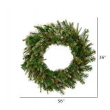 Vickerman A118336 36" Cashmere Artificial Christmas Wreath, Unlit