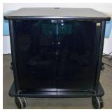 Rolling Cart for A/V Equipment with Front Doors on Casters