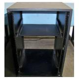 Rolling Cart for A/V Equipment with Front Door on Lockable Casters