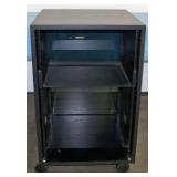 Rolling Cart for A/V Equipment with Front Door on Lockable Casters