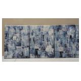 Blue Abstract Wall Art / 3 - Piece