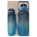 Water Bottle Duo Pack - Blue & Green - (1) 64 oz & (1) 27 oz (View Photos)