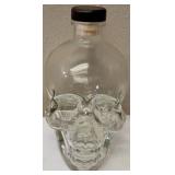 (1) Crystal Head Vodka Bottle (Empty) In original box  (1) Skull Shot Glass