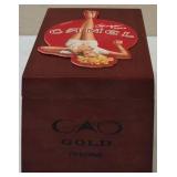 (1) Cao Gold Cigar Box Converted to a Coaster Holder & Camel Ginger XOXO Coasters 2004 - Wrapped in Plastic (View Photos)