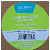 Frisco Elevated Stainless Steel Dog & Cat Bowl - 18 Cup - Green *NEW (View Photos)