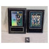 Brett Favre and Dan Marino Card Plaques with Small NFL Charm