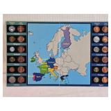 Set of Euro Coins and Currency