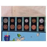 Set of Euro Coins and Currency