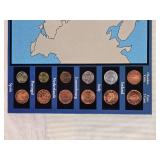Set of Euro Coins and Currency