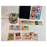 Lot of Pokemon Trading Cards with Empty Tin and Binder