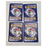 Lot of Four Vintage Pokemon Trading Cards Blaine