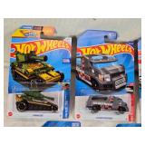 Hot Wheels including models like Tanknator, HW Rapid Response, Crate Racer, Rapid Pulse, Baja Bison T5, Hotweiler, The Vanster, and others