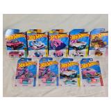 Hot Wheels Die-Cast Cars Collection including Cruise Bruiser, Donut Drifter, Piranha Terror, Loopster, Sweet Rides, and Birthday Burner