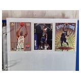 Binder of Sports Cards Featuring Basketball and Baseball Players Including Michael Jordan and Ken Griffey Jr. Various cards from different sets