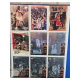 Binder of Sports Cards Featuring Basketball and Baseball Players Including Michael Jordan and Ken Griffey Jr. Various cards from different sets