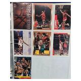 Binder of Sports Cards Featuring Basketball and Baseball Players Including Michael Jordan and Ken Griffey Jr. Various cards from different sets