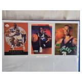 Binder of Sports Cards Featuring Basketball and Baseball Players Including Michael Jordan and Ken Griffey Jr. Various cards from different sets
