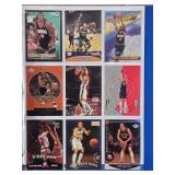 Binder of Sports Cards Featuring Basketball and Baseball Players Including Michael Jordan and Ken Griffey Jr. Various cards from different sets