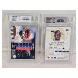 2000 Prism Prospects Patrick Pass Rookie card graded 8, 2001 Fleer Authority Quincy Carter card graded 9