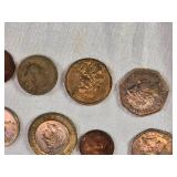 Lot of Mixed Currency Including Indian Rupees and Various Coins