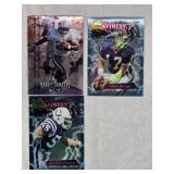 Lot of 3 Topps Finest Football Cards Featuring Barry Sanders, Dave Brown, and Quentin Coryatt
