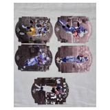 Lot of 5 1997 Upper Deck Star Atractions Football Cards Featuring Napoleon Kaufman, Barry Sanders, John Elway, Lawrence Phillips, and Curtis Martin