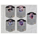 Lot of 5 1997 Upper Deck Star Atractions Football Cards Featuring Napoleon Kaufman, Barry Sanders, John Elway, Lawrence Phillips, and Curtis Martin