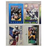 Lot of 8 Football Cards Featuring Brett Favre, Peyton Manning, Deion Sanders, and Edgerrin James