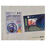 Lot of 8 Football Cards Featuring Brett Favre, Peyton Manning, Deion Sanders, and Edgerrin James