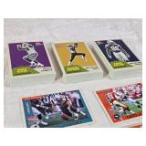 Lot of Moslty 2003 Fleer Football Cards Featuring Tom Brady, Kurt Warner, Chad Johnson, Marvin Harrison, and Jerome Bettis with Fleer Platinum Special Inserts