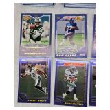 Huge Lot of 2002 Topps Football Cards Featuring Peyton Manning, Drew Bledsoe, and Ricky Watters Including Plastic Case