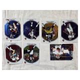 Lot of 2002 Topps Platinum Football Cards Featuring Tom Brady, Randy Moss, and Jeff Garcia Relic Card